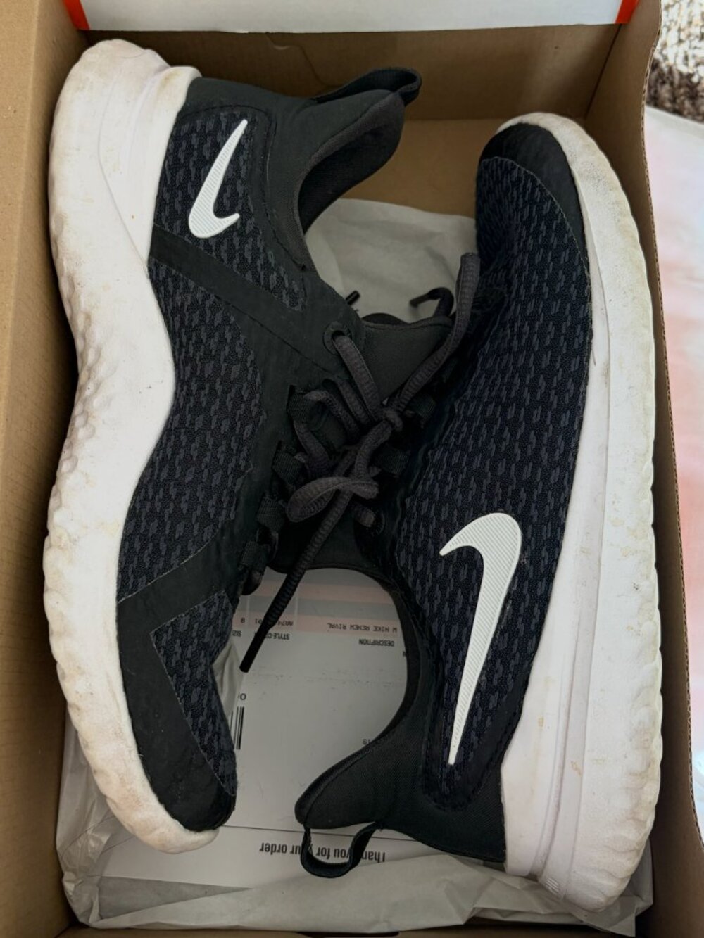 Nike Renew Rival Black White Anthracite Running Shoes Size 8